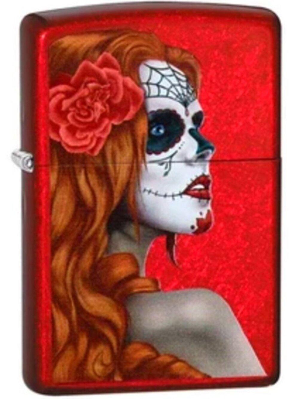 Zippo Lighter: Day of the Dead Candy Apple Red